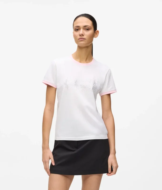 Camiseta exclusiva con logotipo de pedrería
