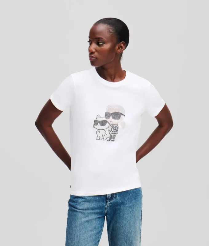 CAMISETA IKON KARL & CHOUPETTE CON STRASS CAMISETA IKON KARL & CHOUPETTE CON STRASS