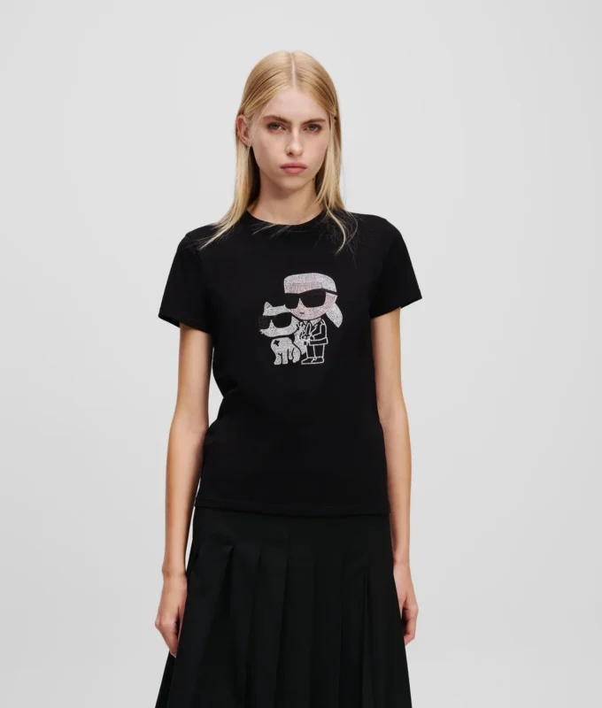 CAMISETA IKON KARL & CHOUPETTE CON STRASS CAMISETA IKON KARL & CHOUPETTE CON STRASS