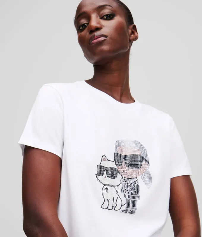 CAMISETA IKON KARL & CHOUPETTE CON STRASS CAMISETA IKON KARL & CHOUPETTE CON STRASS