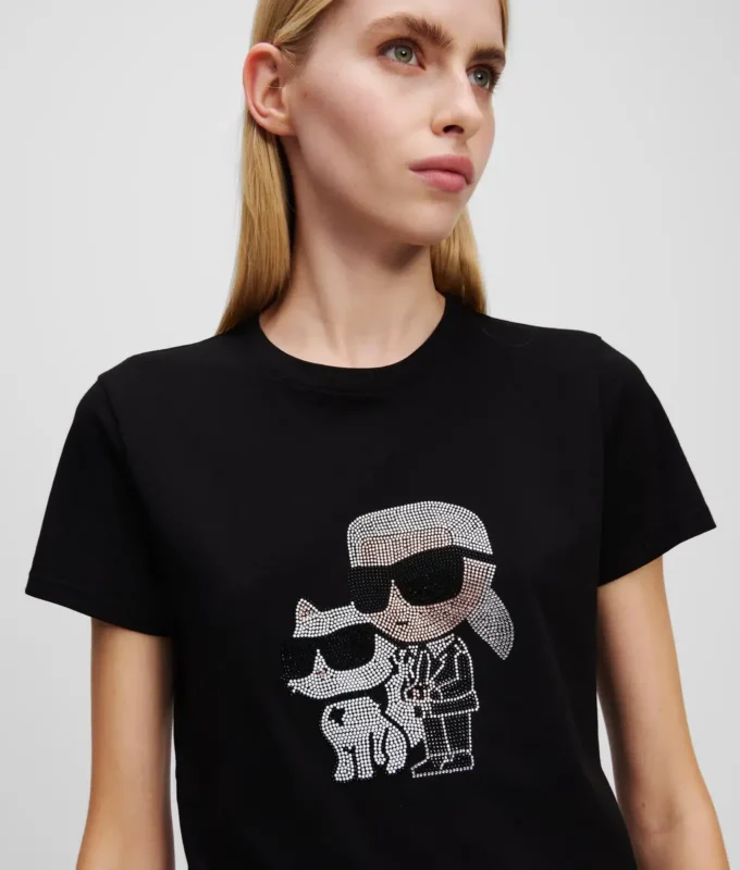 CAMISETA IKON KARL & CHOUPETTE CON STRASS CAMISETA IKON KARL & CHOUPETTE CON STRASS