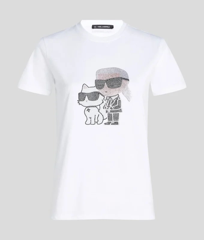 CAMISETA IKON KARL & CHOUPETTE CON STRASS CAMISETA IKON KARL & CHOUPETTE CON STRASS