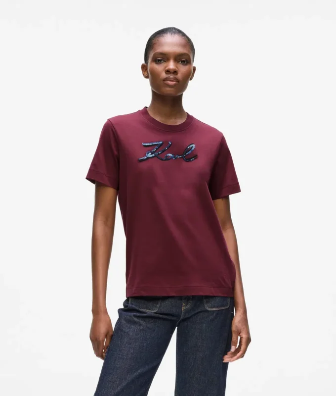 Camiseta Signature con lentejuelas