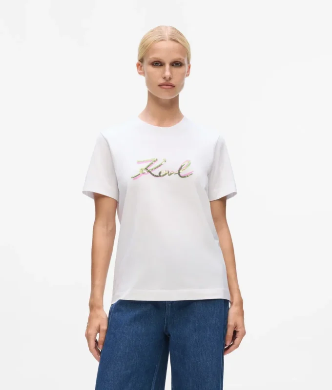 Camiseta Signature con lentejuelas