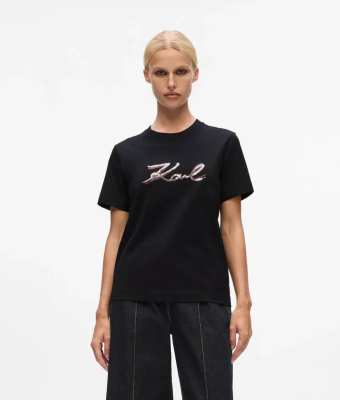 Camiseta Signature con lentejuelas