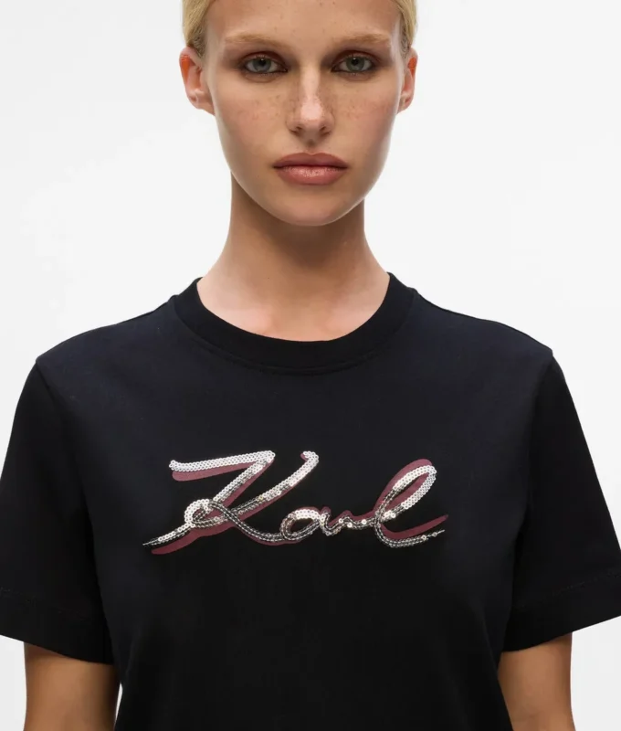 Camiseta Signature con lentejuelas
