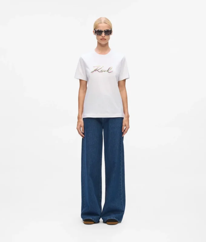 Camiseta Signature con lentejuelas