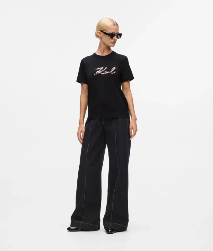 Camiseta Signature con lentejuelas