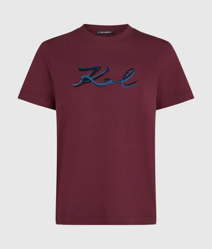 Camiseta Signature con lentejuelas