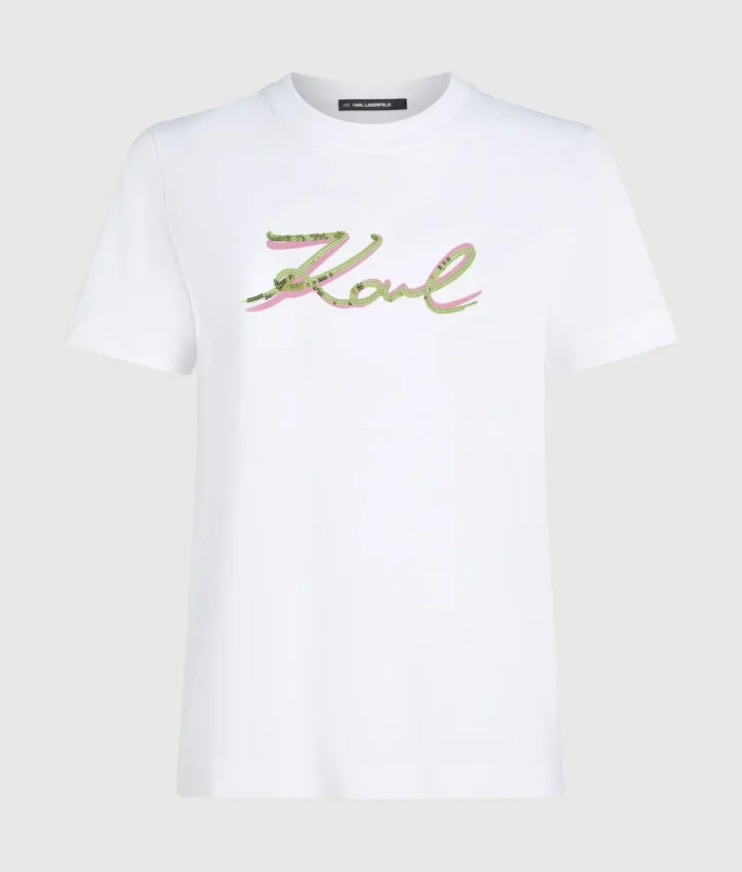 Camiseta Signature con lentejuelas