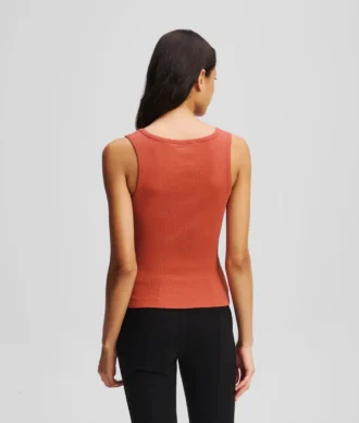 CAMISETA SIN MANGAS CON CUELLO EN V Y CANALETAS