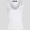 CAMISETA SIN MANGAS CON CUELLO EN V Y CANALETAS