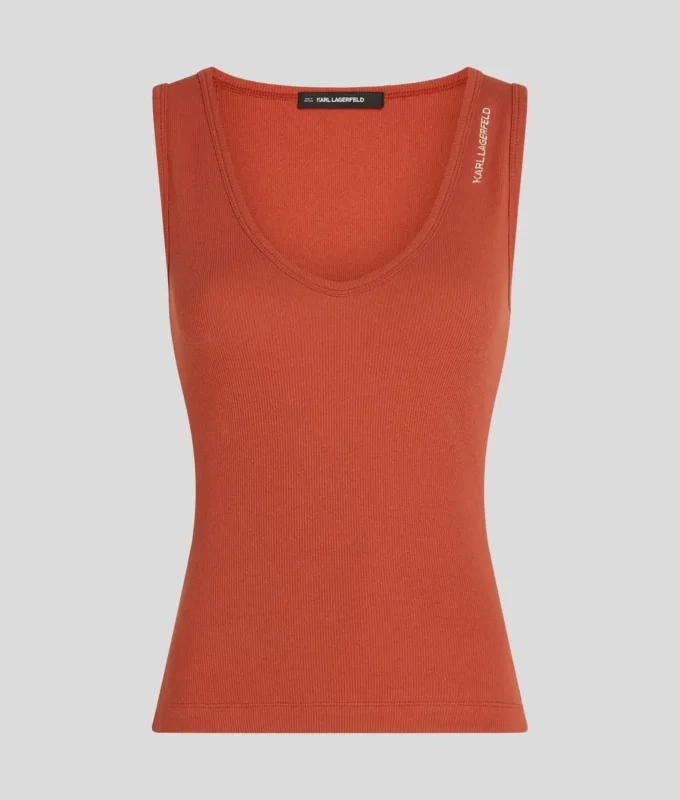 CAMISETA SIN MANGAS CON CUELLO EN V Y CANALETAS CAMISETA SIN MANGAS CON CUELLO EN V Y CANALETAS