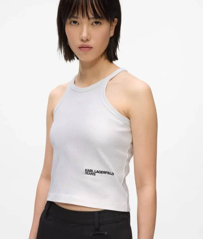 Camiseta sin mangas con ribete recubierto Camiseta sin mangas con ribete recubierto