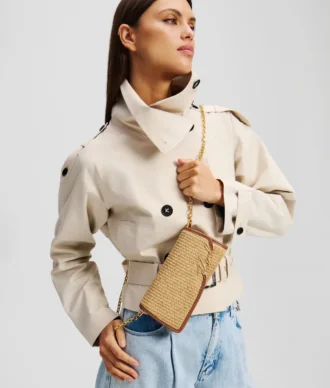 Cartera tejida con cadena K/Signature