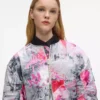 Cazadora bomber con estampado de pintura integral Cazadora bomber con estampado de pintura integral