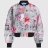Cazadora bomber con estampado de pintura integral Cazadora bomber con estampado de pintura integral