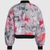 Cazadora bomber con estampado de pintura integral Cazadora bomber con estampado de pintura integral