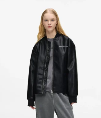Cazadora bomber de piel sintética