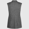 Chaleco de tweed con solapas de lentejuelas Chaleco de tweed con solapas de lentejuelas