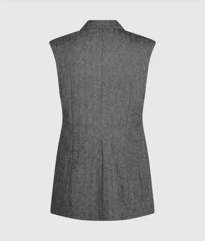 Chaleco de tweed con solapas de lentejuelas Chaleco de tweed con solapas de lentejuelas