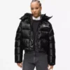 Chaqueta acolchada brillante y cuadrada Chaqueta acolchada brillante y cuadrada