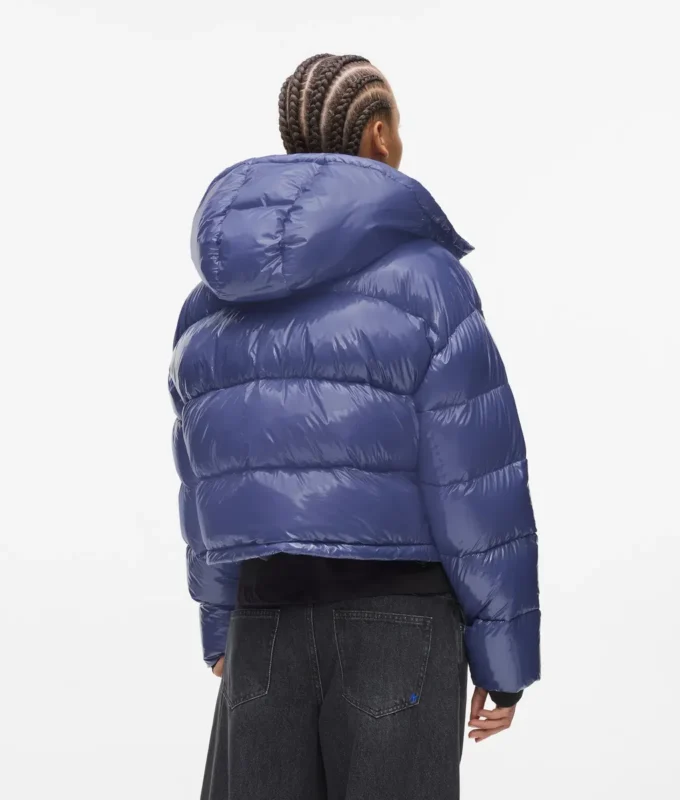Chaqueta acolchada brillante y cuadrada Chaqueta acolchada brillante y cuadrada