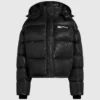 Chaqueta acolchada brillante y cuadrada Chaqueta acolchada brillante y cuadrada