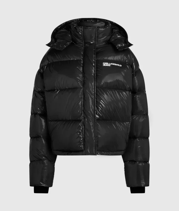 Chaqueta acolchada brillante y cuadrada Chaqueta acolchada brillante y cuadrada