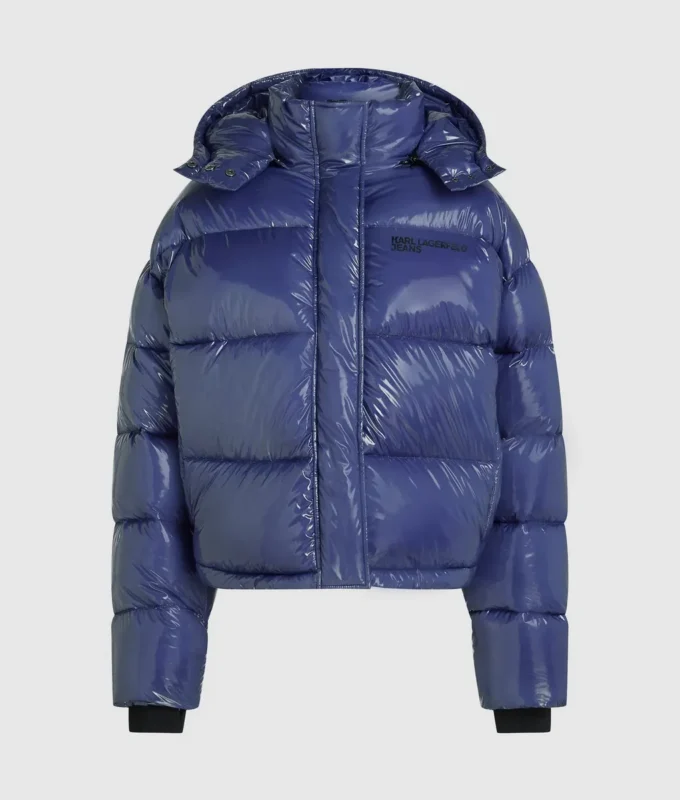 Chaqueta acolchada brillante y cuadrada Chaqueta acolchada brillante y cuadrada