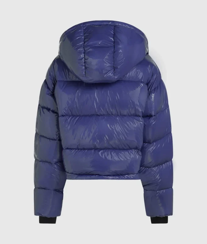 Chaqueta acolchada brillante y cuadrada Chaqueta acolchada brillante y cuadrada