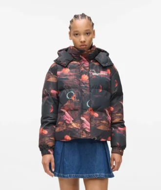 Chaqueta acolchada con estampado integral