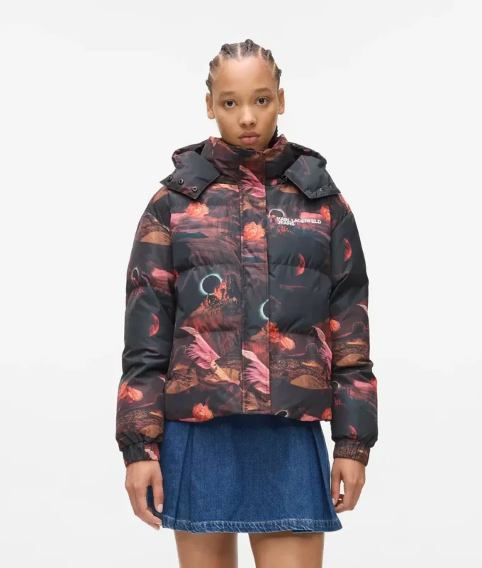 Chaqueta acolchada con estampado integral Chaqueta acolchada con estampado integral