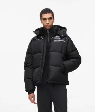 Chaqueta acolchada con logotipo