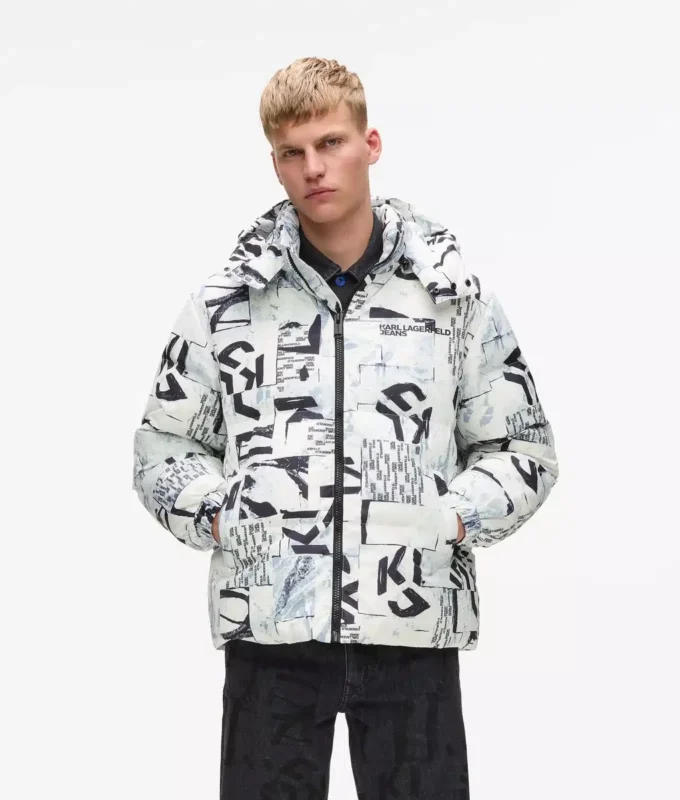 Chaqueta acolchada con monograma integral