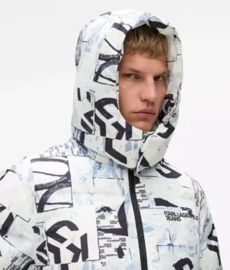 Chaqueta acolchada con monograma integral