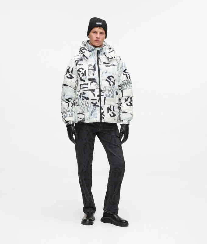 Chaqueta acolchada con monograma integral