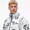 Chaqueta acolchada con monograma integral