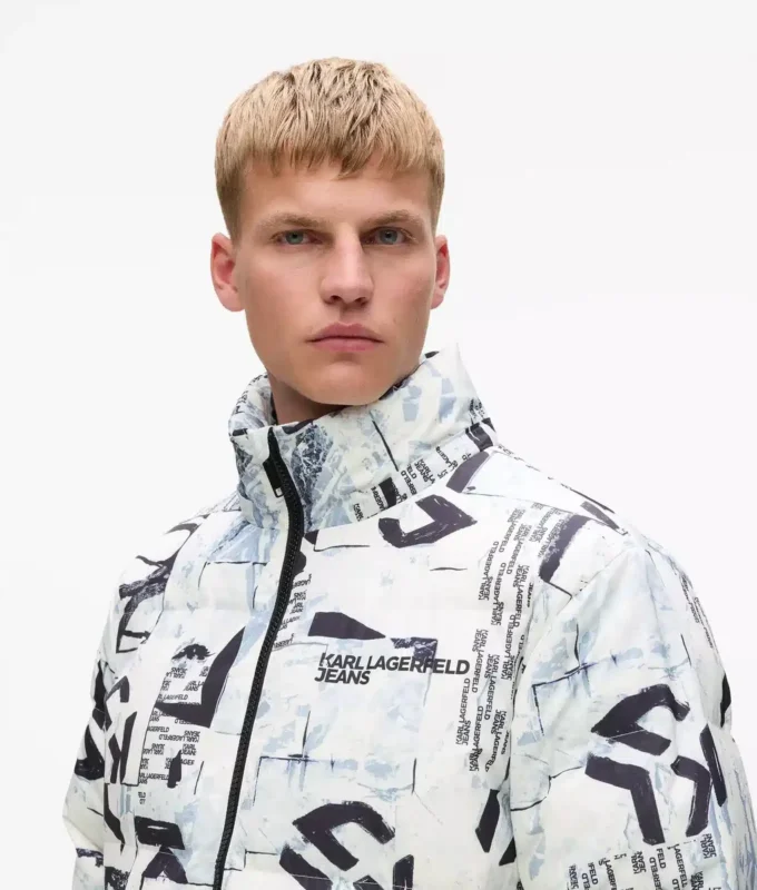 Chaqueta acolchada con monograma integral