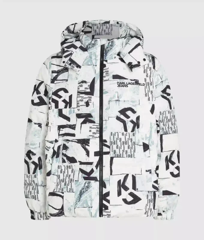 Chaqueta acolchada con monograma integral
