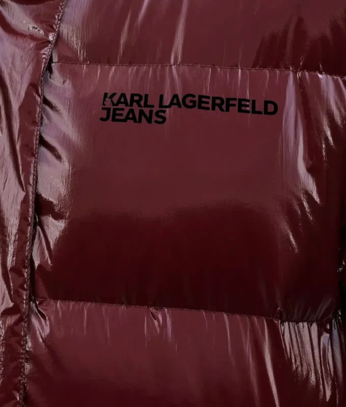 Chaqueta acolchada larga con efecto perlado Chaqueta acolchada larga con efecto perlado
