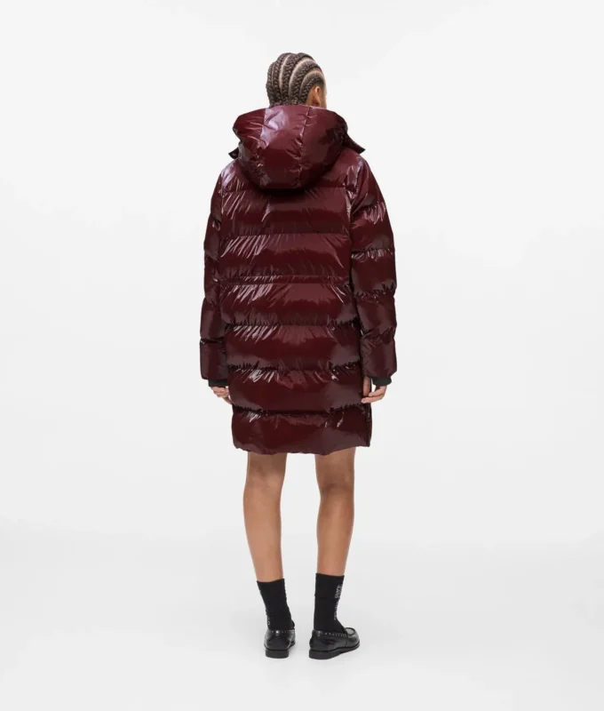 Chaqueta acolchada larga con efecto perlado Chaqueta acolchada larga con efecto perlado