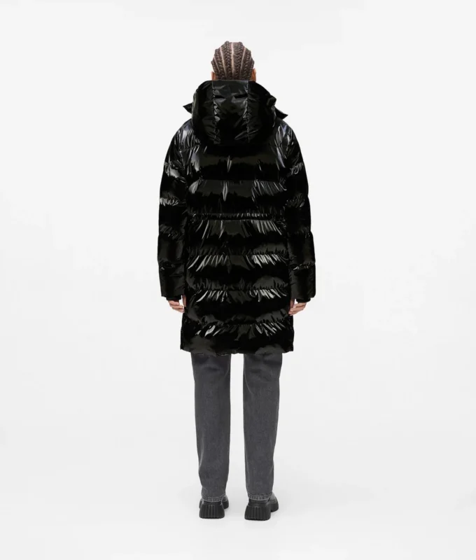 Chaqueta acolchada larga con efecto perlado Chaqueta acolchada larga con efecto perlado