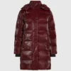 Chaqueta acolchada larga con efecto perlado Chaqueta acolchada larga con efecto perlado