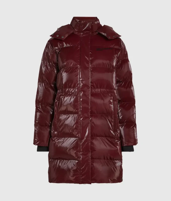Chaqueta acolchada larga con efecto perlado Chaqueta acolchada larga con efecto perlado