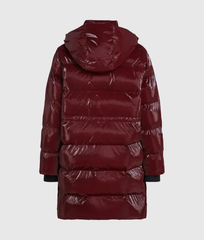 Chaqueta acolchada larga con efecto perlado Chaqueta acolchada larga con efecto perlado