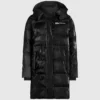 Chaqueta acolchada larga con efecto perlado Chaqueta acolchada larga con efecto perlado