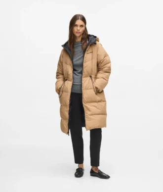 Chaqueta acolchada larga reversible