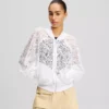 CHAQUETA BOMBER CON BORDADO DE ORQUÍDEAS CHAQUETA BOMBER CON BORDADO DE ORQUÍDEAS