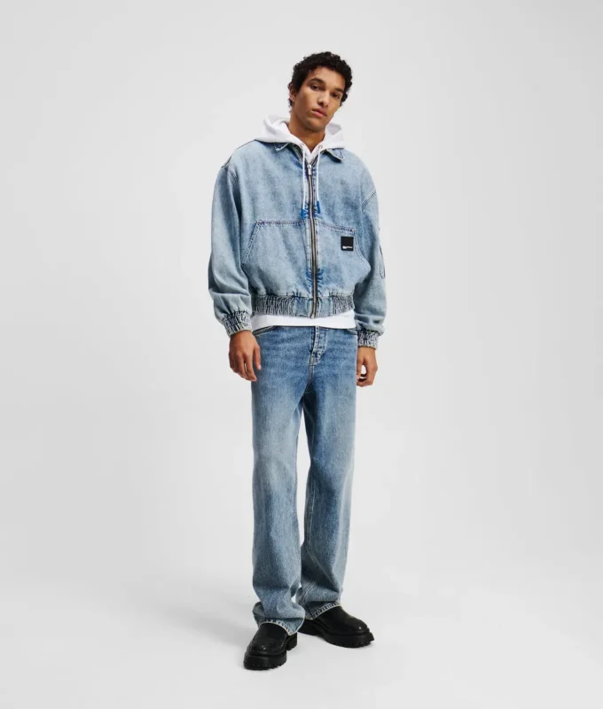 CHAQUETA BOMBER DE DENIM CHAQUETA BOMBER DE DENIM